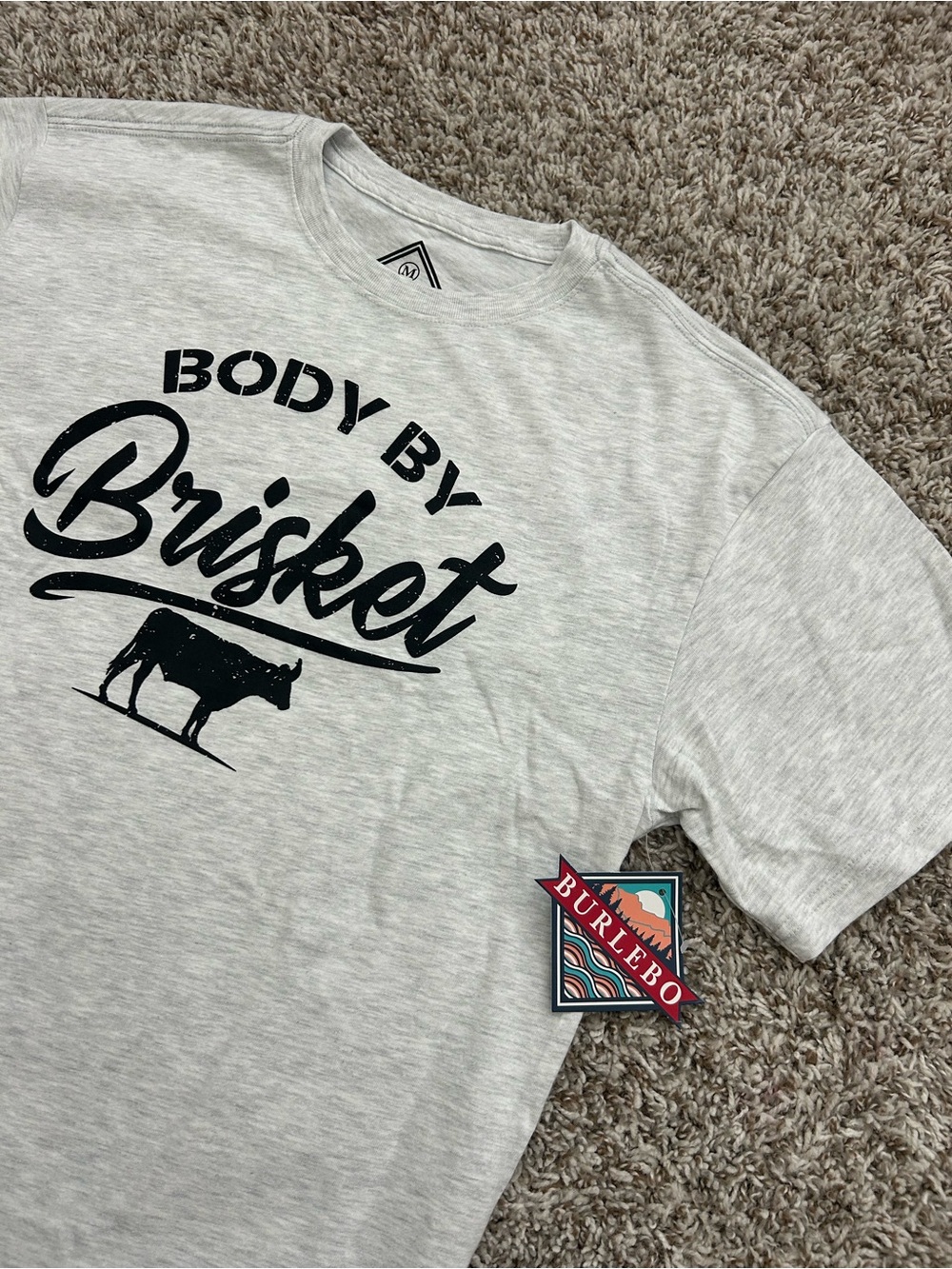 NEW Burlebo Tshirt Mens Medium Find Your Wild Short Sleeve Gray Body By Brisket - Picture 2 of 5